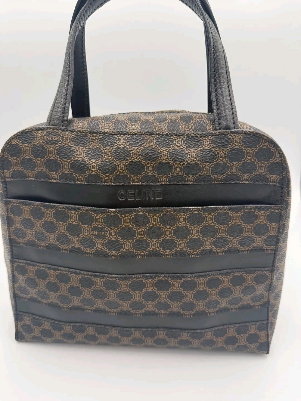 Celine Black Macadam Top-Handle Bag